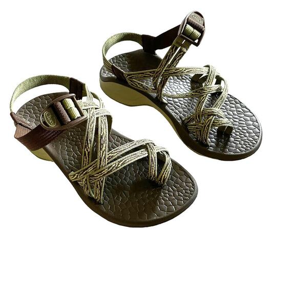 NEW!  Chaco Green Brown Strappy Sandals - Womens Size 6 - Picture 1 of 13